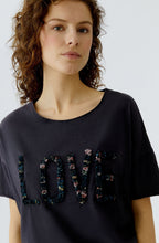 Washed Out Black Floral Love T Shirt