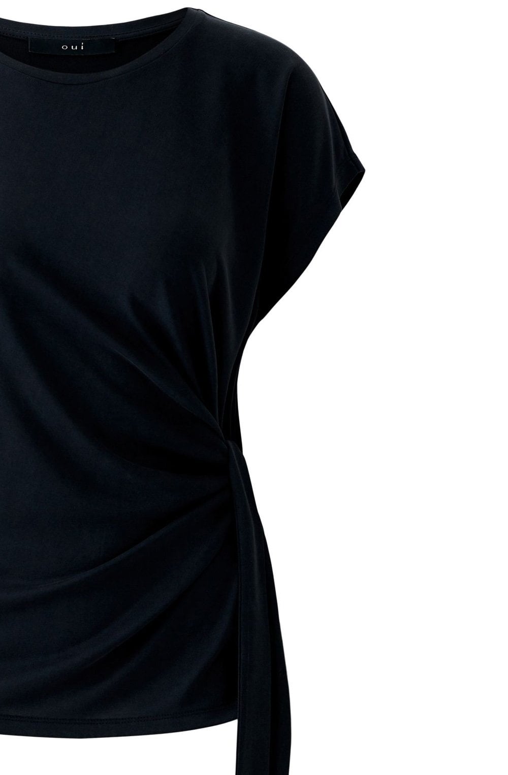 Washed Out Black Knotted T-Shirt