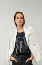 Washed Out Black Shimmering Rock Style T-Shirt
