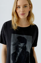 Washed Out Black Shimmering Rock Style T-Shirt