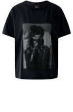 Washed Out Black Shimmering Rock Style T-Shirt