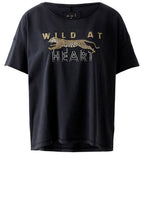 Washed Out Black Wild At Heart T Shirt