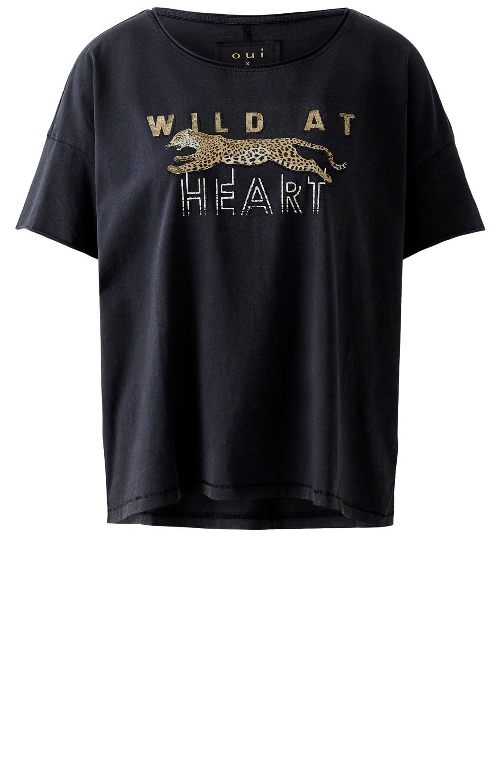 Washed Out Black Wild At Heart T Shirt