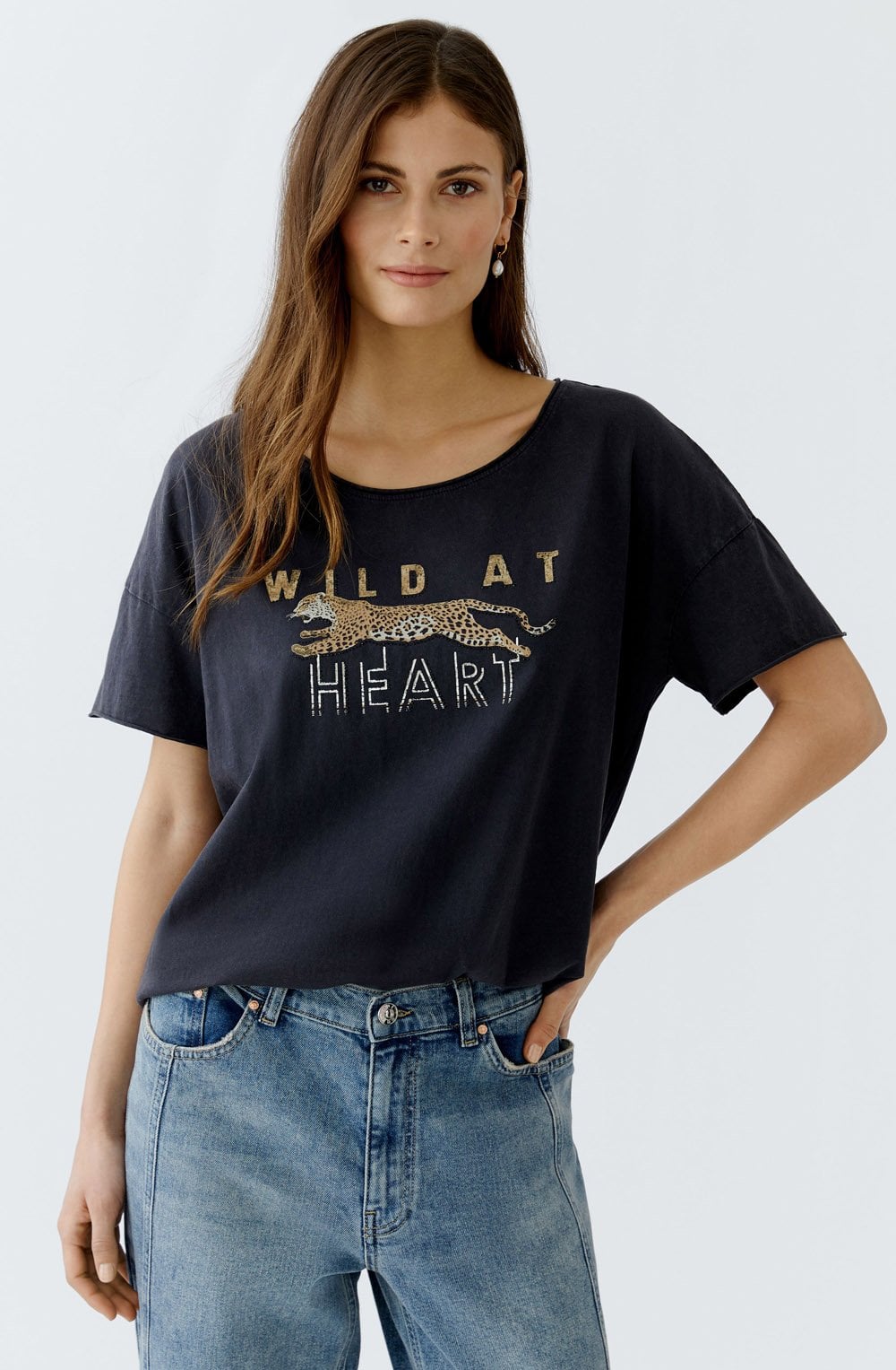 Washed Out Black Wild At Heart T Shirt