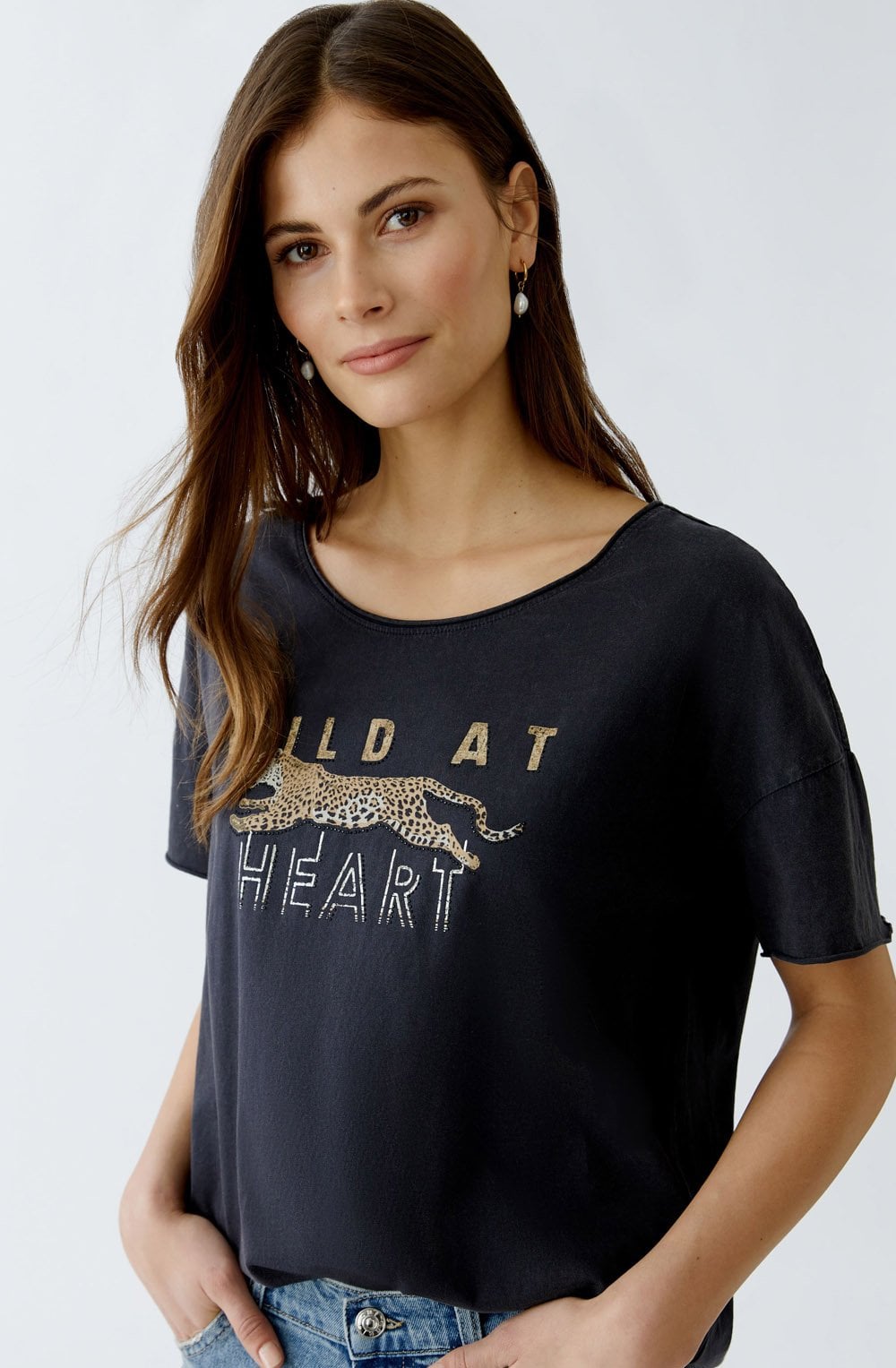 Washed Out Black Wild At Heart T Shirt