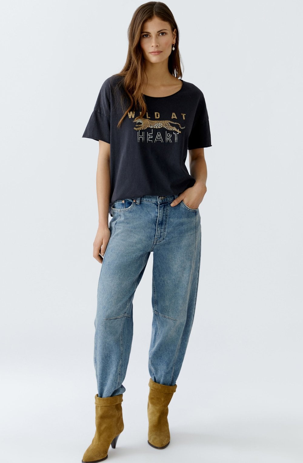 Washed Out Black Wild At Heart T Shirt