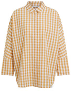 White and Beige Checked Shirt