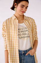 White and Beige Checked Shirt