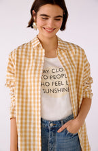 White and Beige Checked Shirt