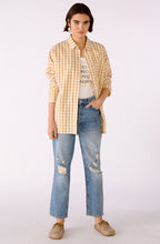 White and Beige Checked Shirt
