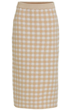 White and Beige Checked Skirt