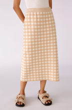 White and Beige Checked Skirt