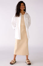 White and Beige Checked Skirt