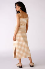 White and Beige Checked Tank Top
