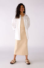 White and Beige Checked Tank Top