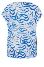 White and Blue Beach Scenes Blouse