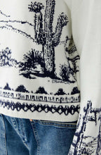 White and Blue Desert Jacquard Jumper