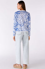 White and Blue Faded Pattern Cardigan