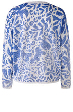 White and Blue Faded Pattern Cardigan