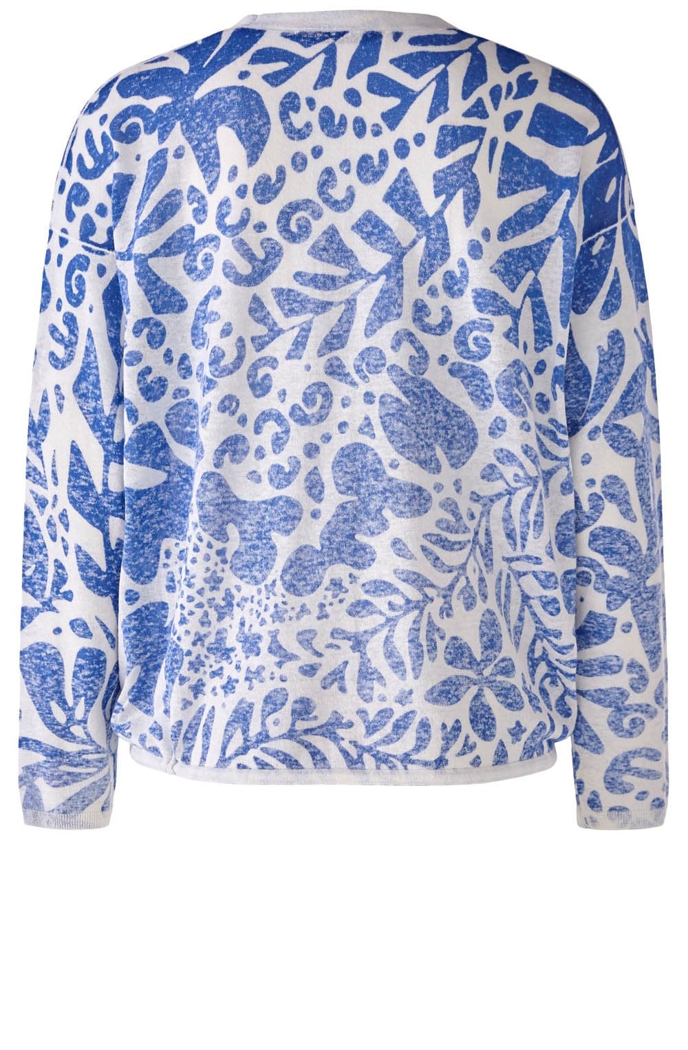 White and Blue Faded Pattern Cardigan
