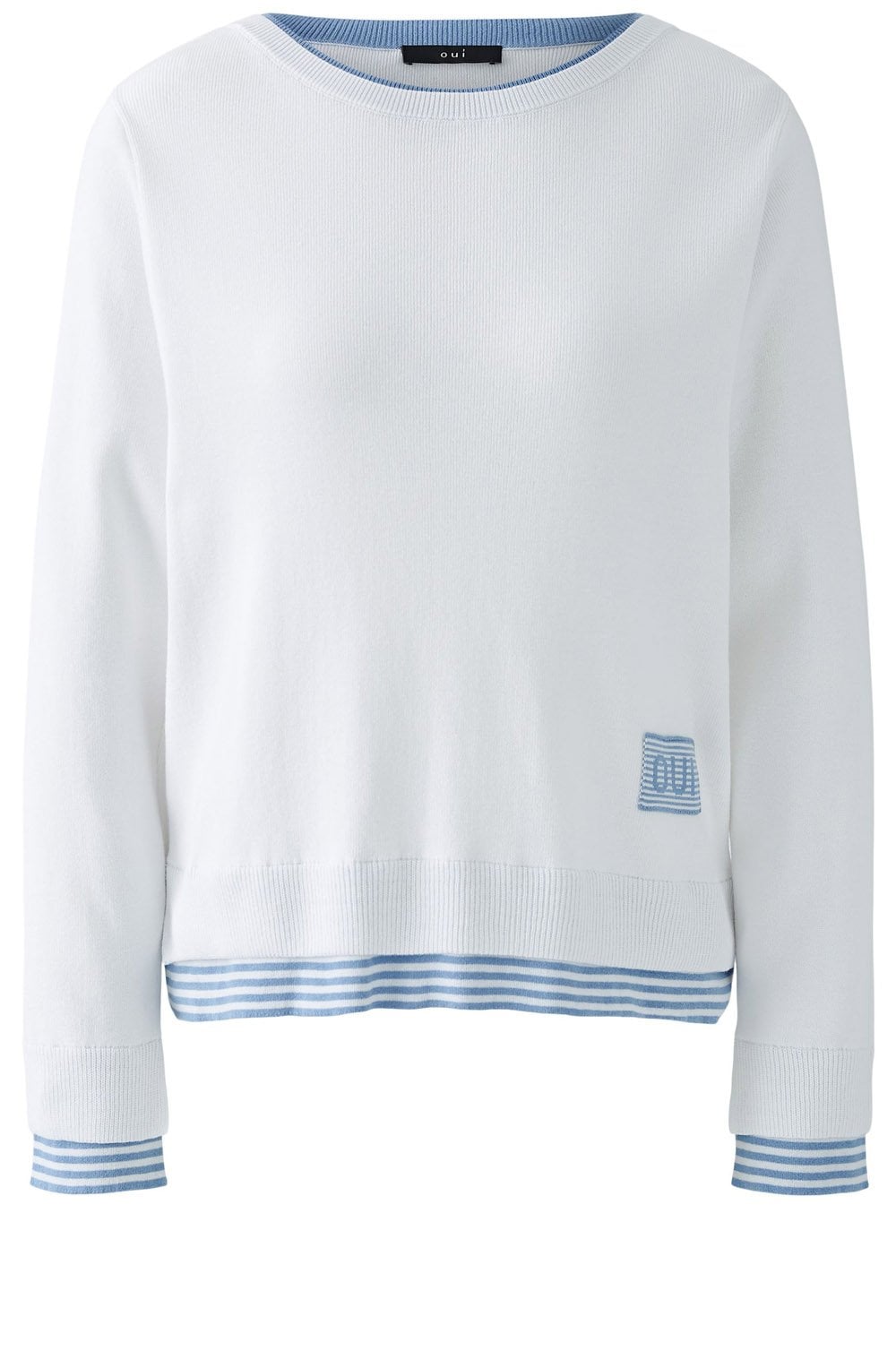 White and Blue Layer Effect Jumper