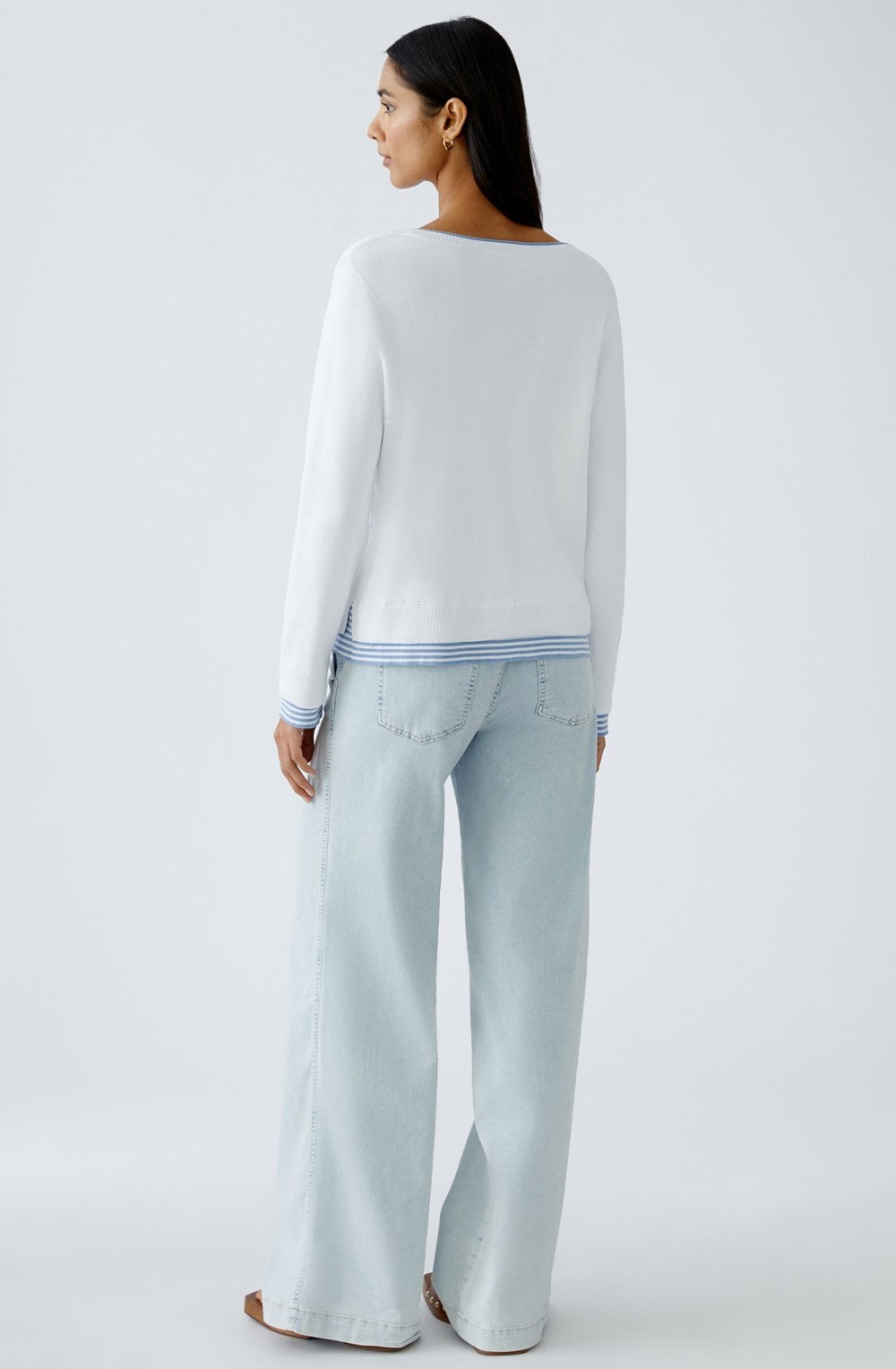 White and Blue Layer Effect Jumper