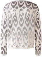White and Brown Faded Pattern Sweater
