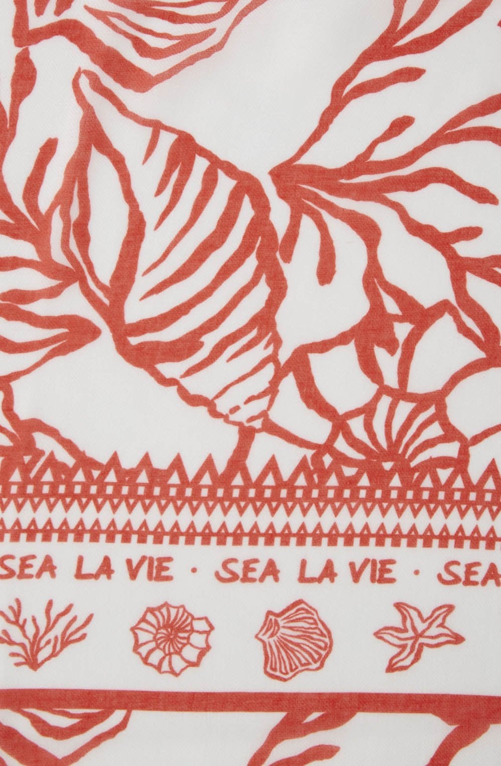 White and Red Sea La Vie Lightweight Scarf