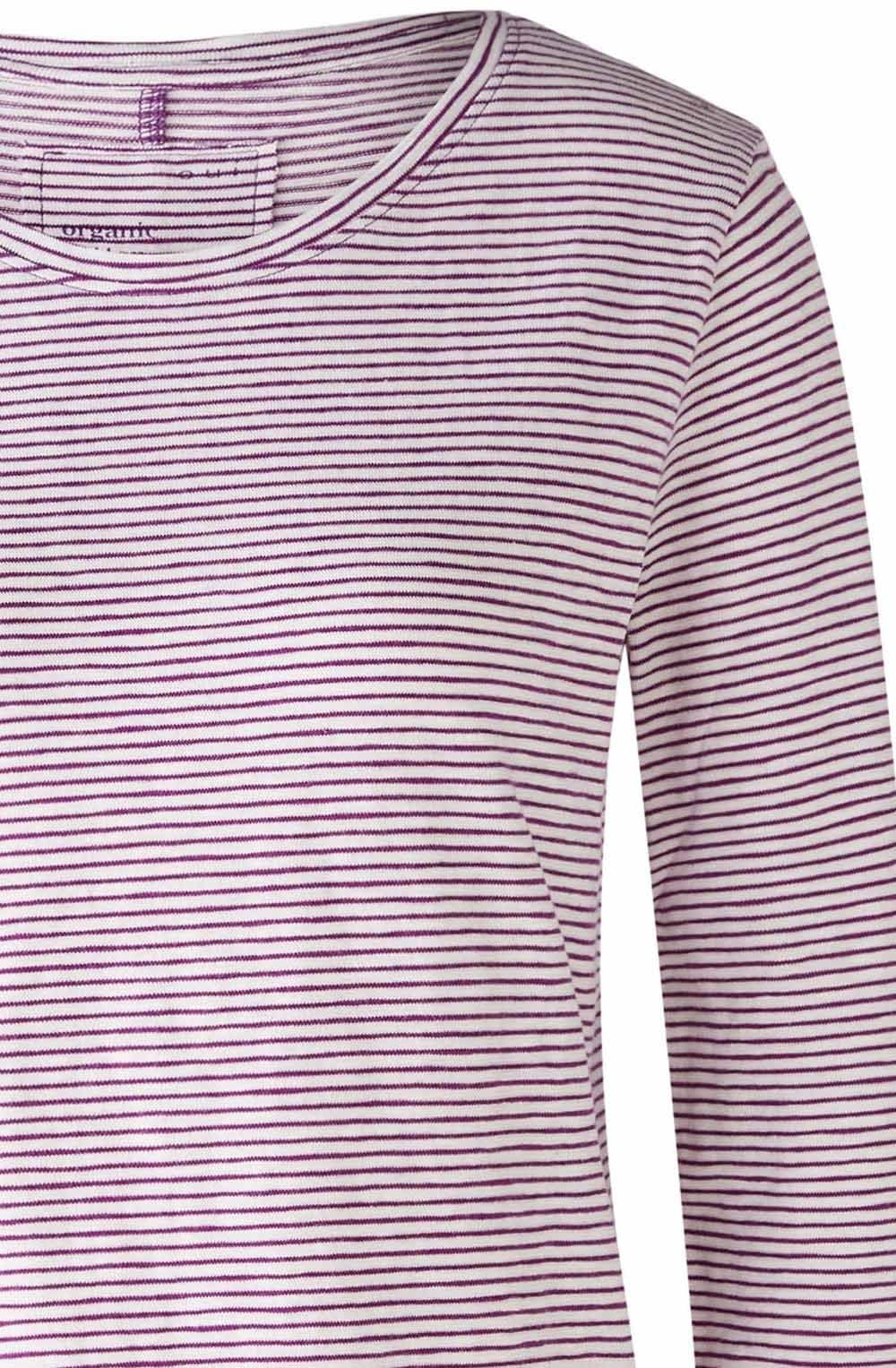 White and Violet Scooped Hem Jersey Top
