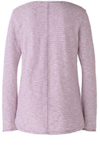White and Violet Scooped Hem Jersey Top
