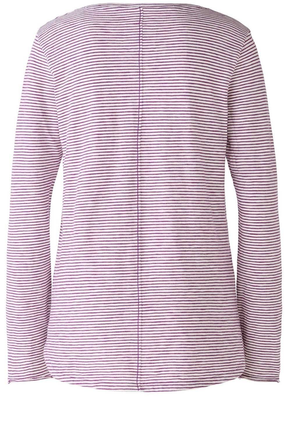 White and Violet Scooped Hem Jersey Top