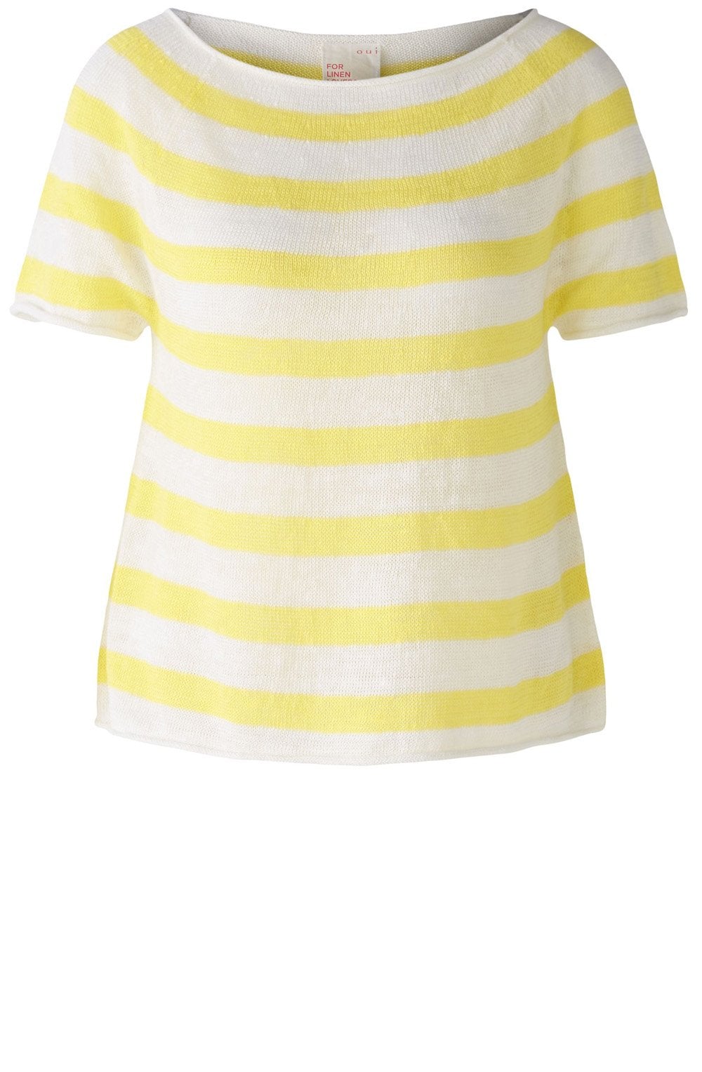 White and Yellow Linen Raglan Jumper