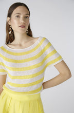 White and Yellow Linen Raglan Jumper