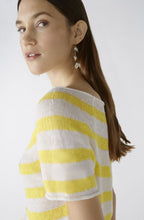 White and Yellow Linen Raglan Jumper