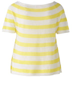 White and Yellow Linen Raglan Jumper