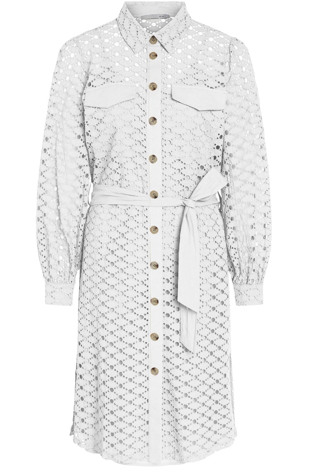 White Anglaise Shirt Dress