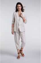 White & Beige Striped Trousers