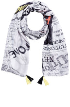 White Black Comic Design Scarf