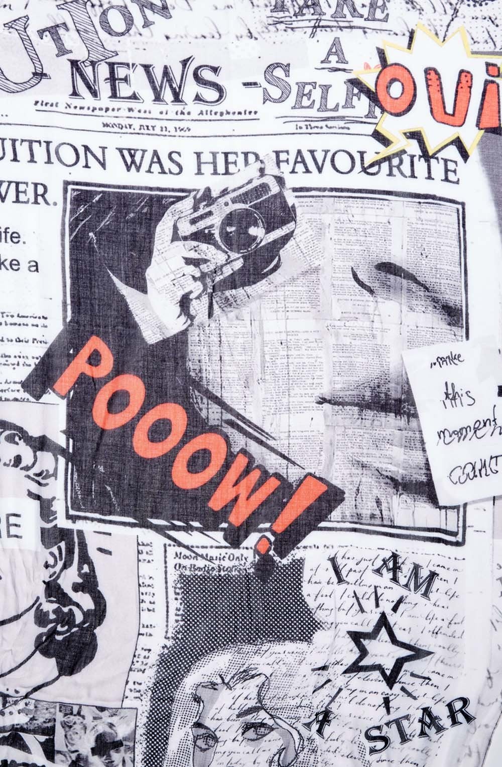 White Black Comic Design Scarf