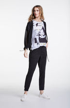 White Black Contrasting Design Top