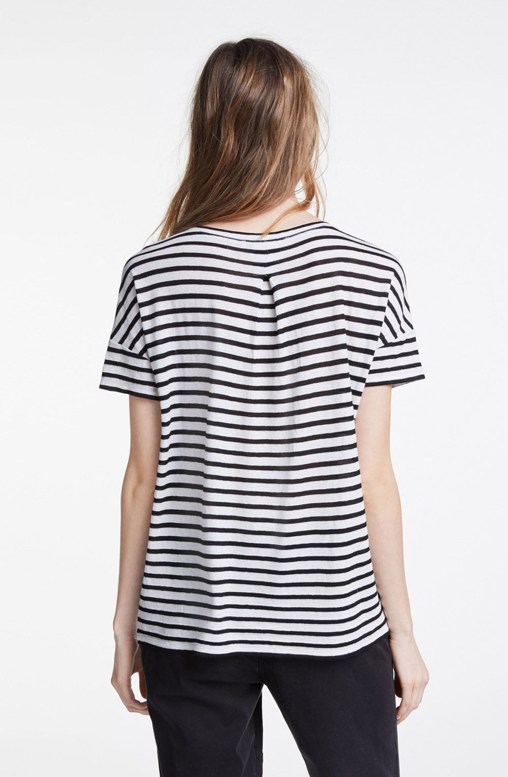 White Black Contrasting Design Top