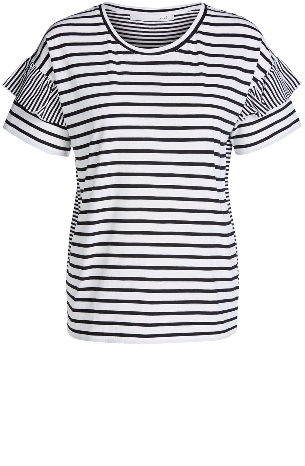 White Black Striped Jersey Top