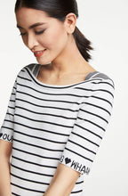 White Black Striped Top