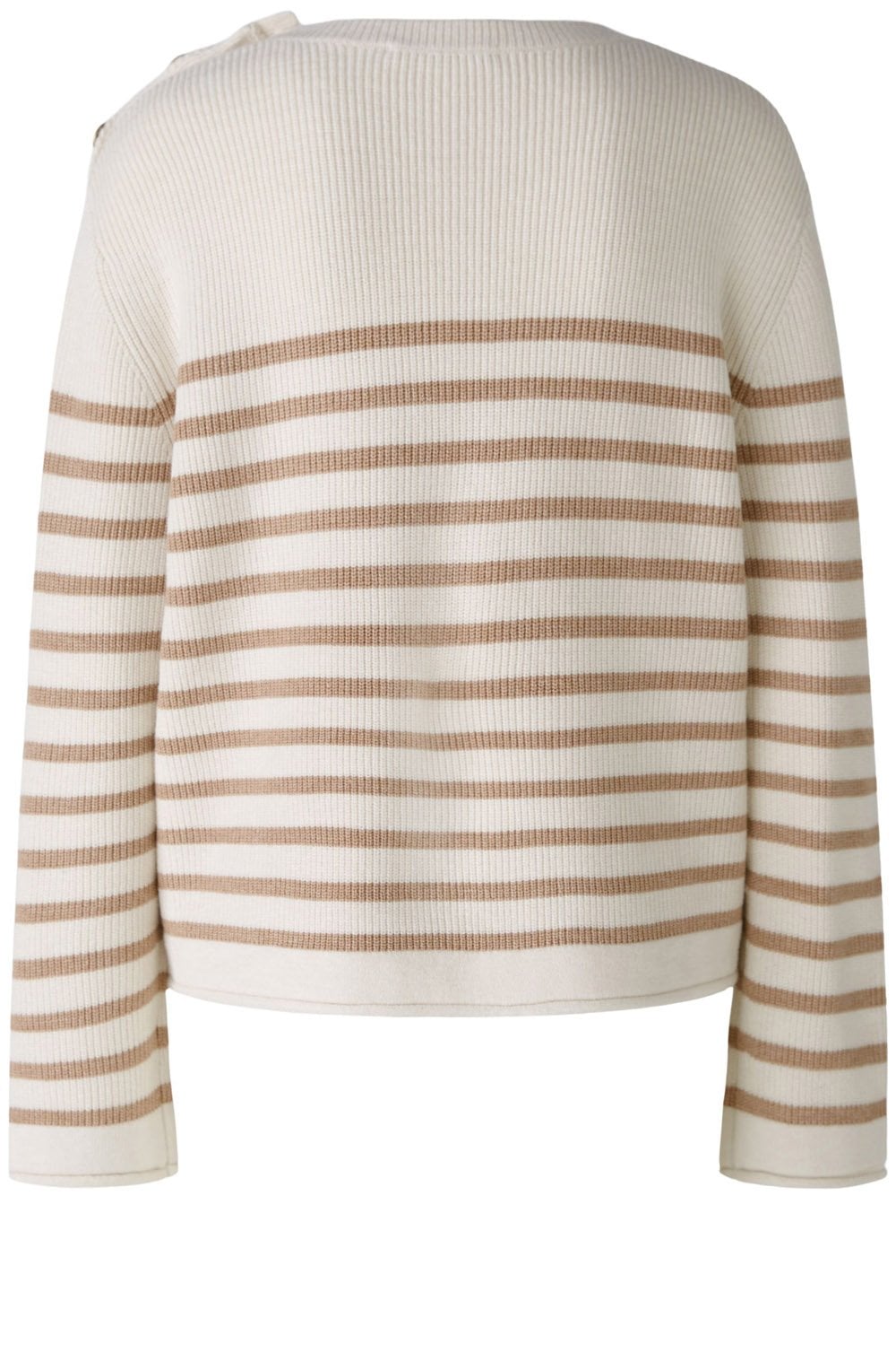 White Camel Buttoned Shoulder Jumper