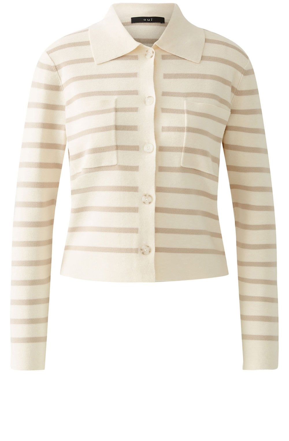White Camel Collared Cardigan