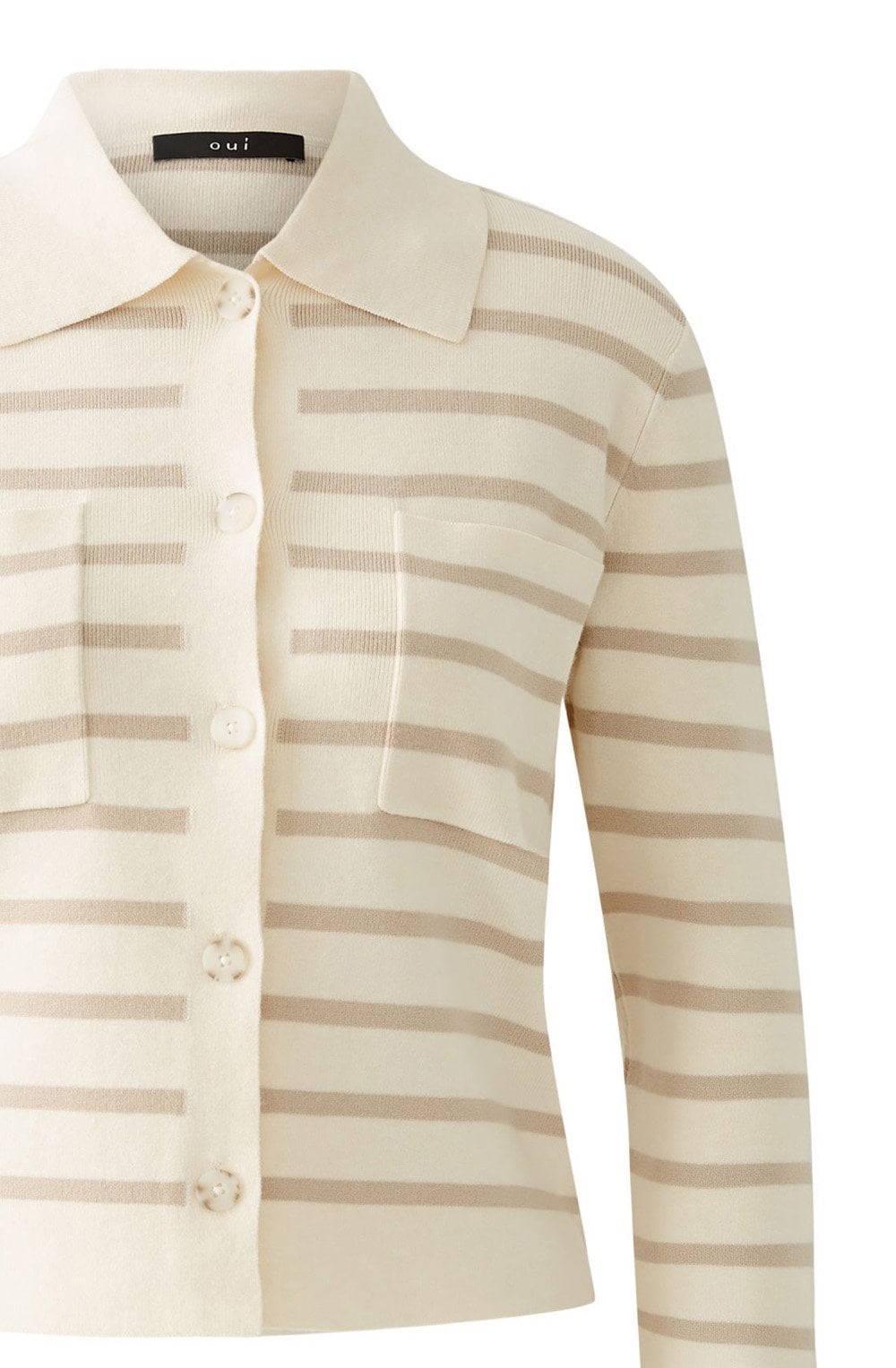 White Camel Collared Cardigan