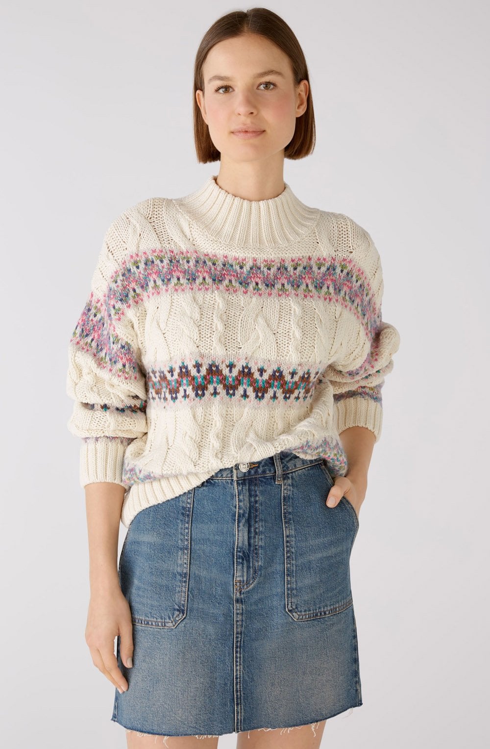 White Camel Elaborate Knit and Yarn Jumper
