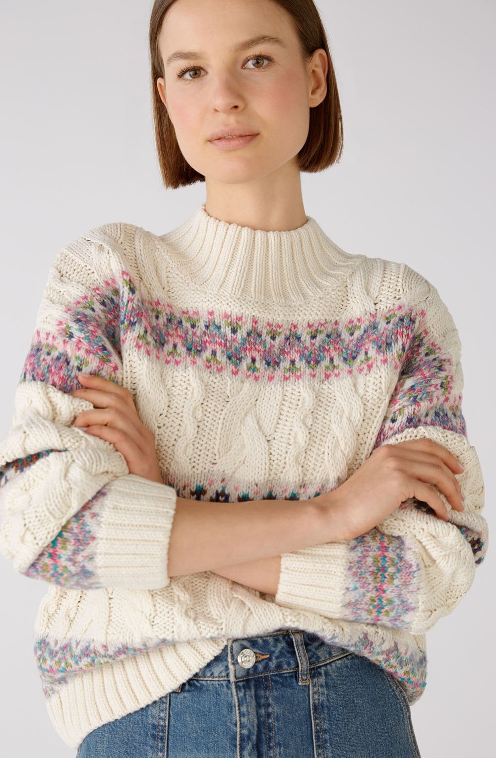 White Camel Elaborate Knit and Yarn Jumper