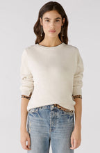 White Camel Jumper with Leo Print Peek