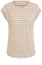 White Camel Striped T Shirt